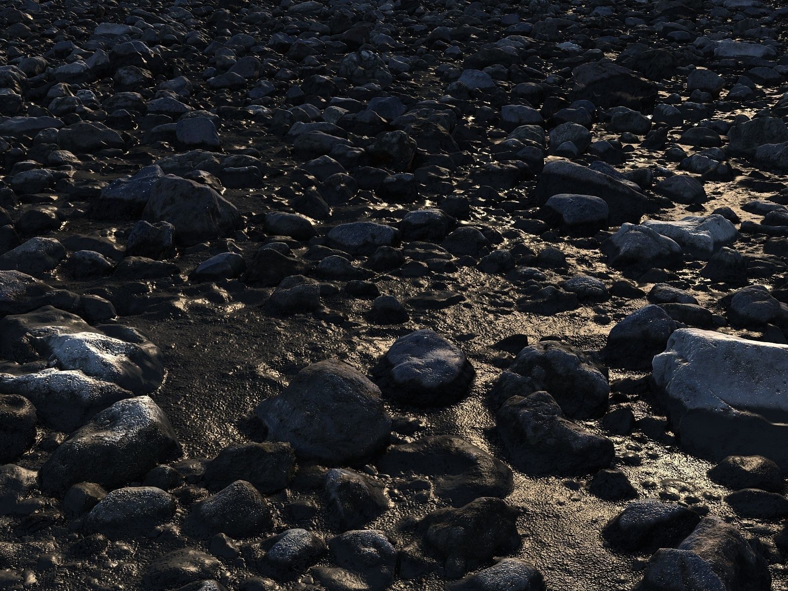 Mud stones desert 16K Low-poly 3D model_3