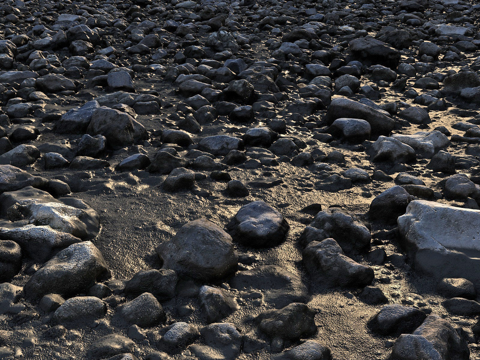 Mud stones desert 16K Low-poly 3D model_4