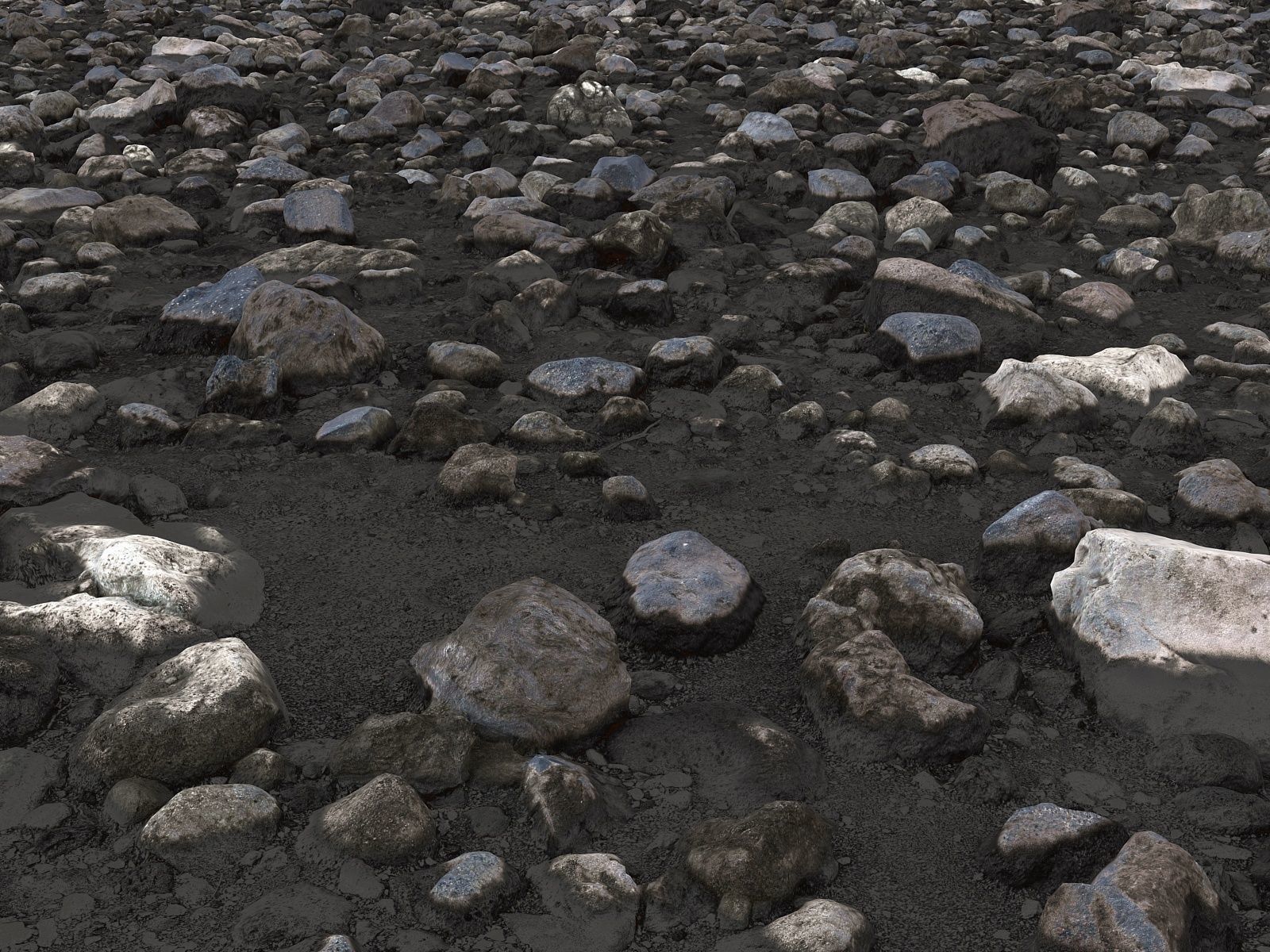 Mud stones desert 16K Low-poly 3D model_2