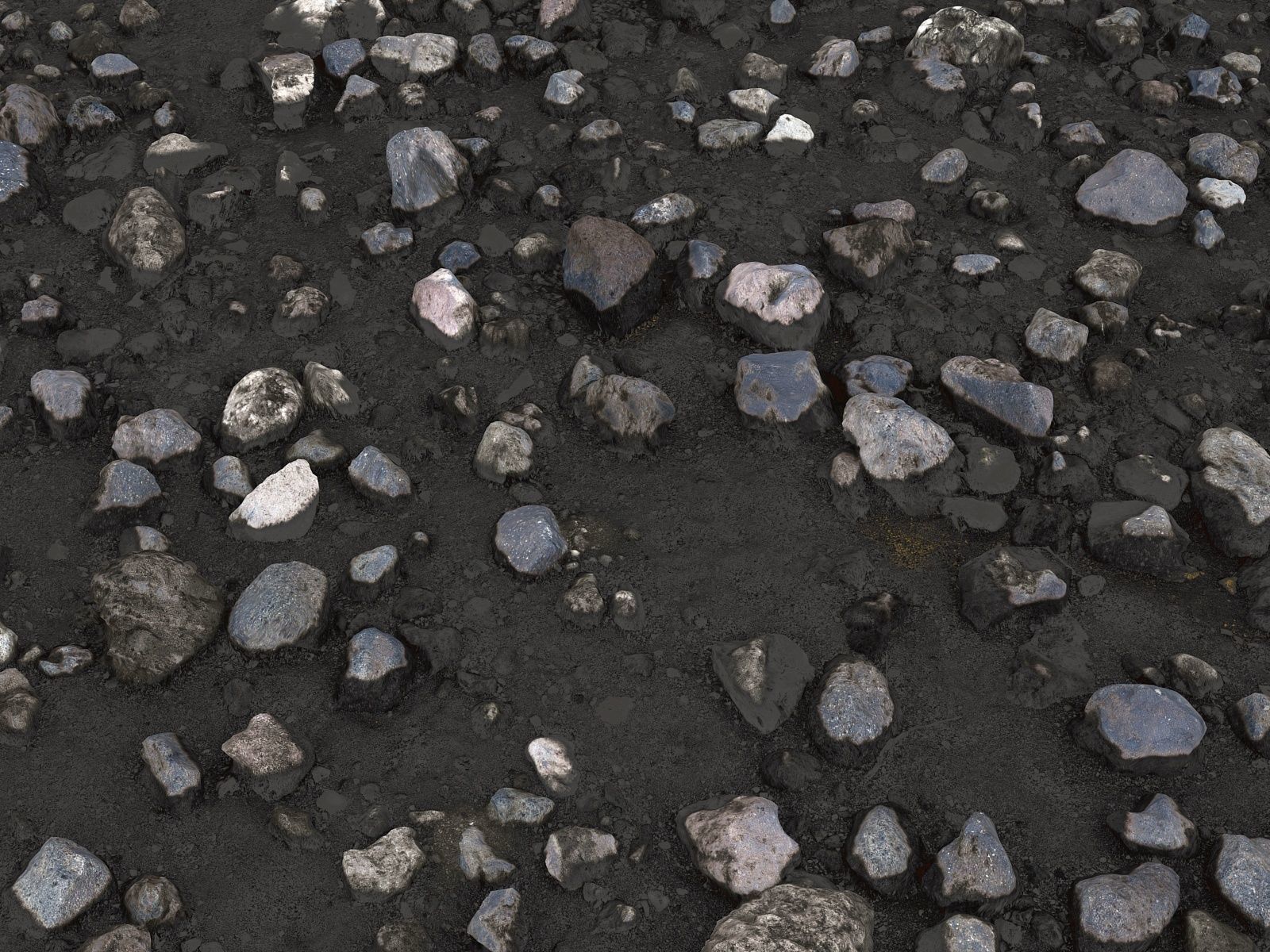 Mud stones desert 16K Low-poly 3D model_6