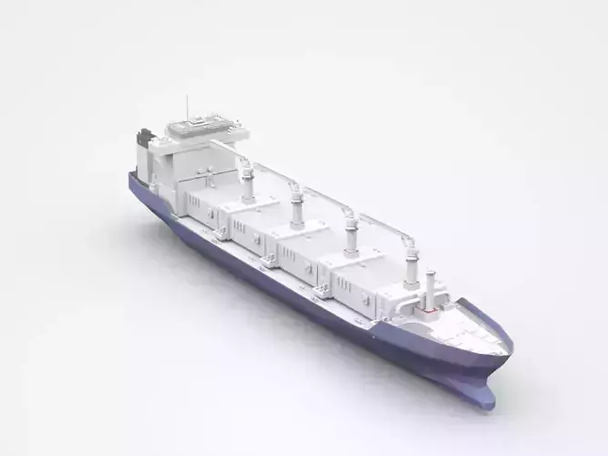 Large Blue Freight Ship 3D model
