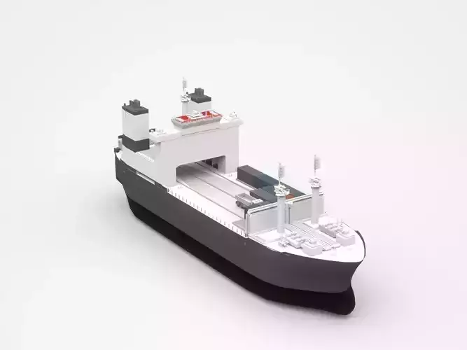 Small Freight Ship Cargo Partly Loaded With Containers