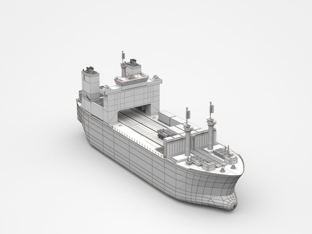 Small Freight Ship Cargo Partly Loaded With Containers 3D model_4