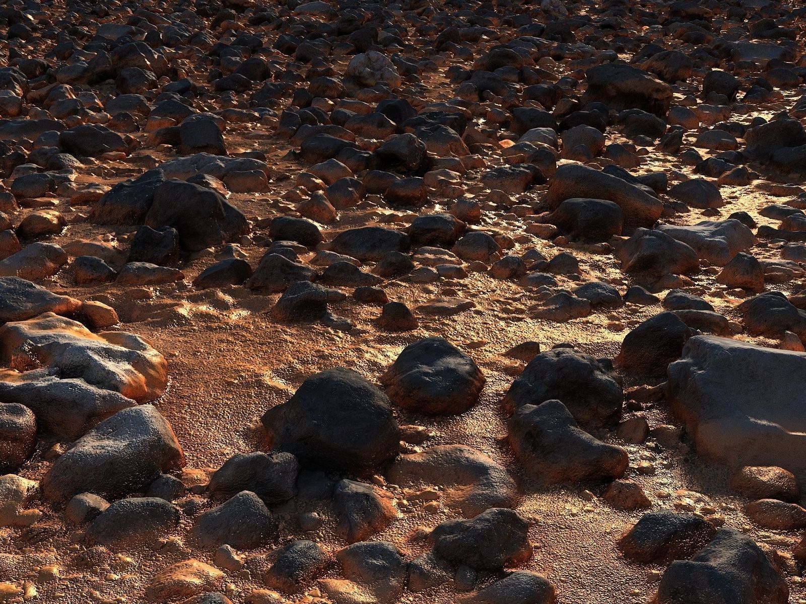 Desert stone mars Low-poly 3D model_2