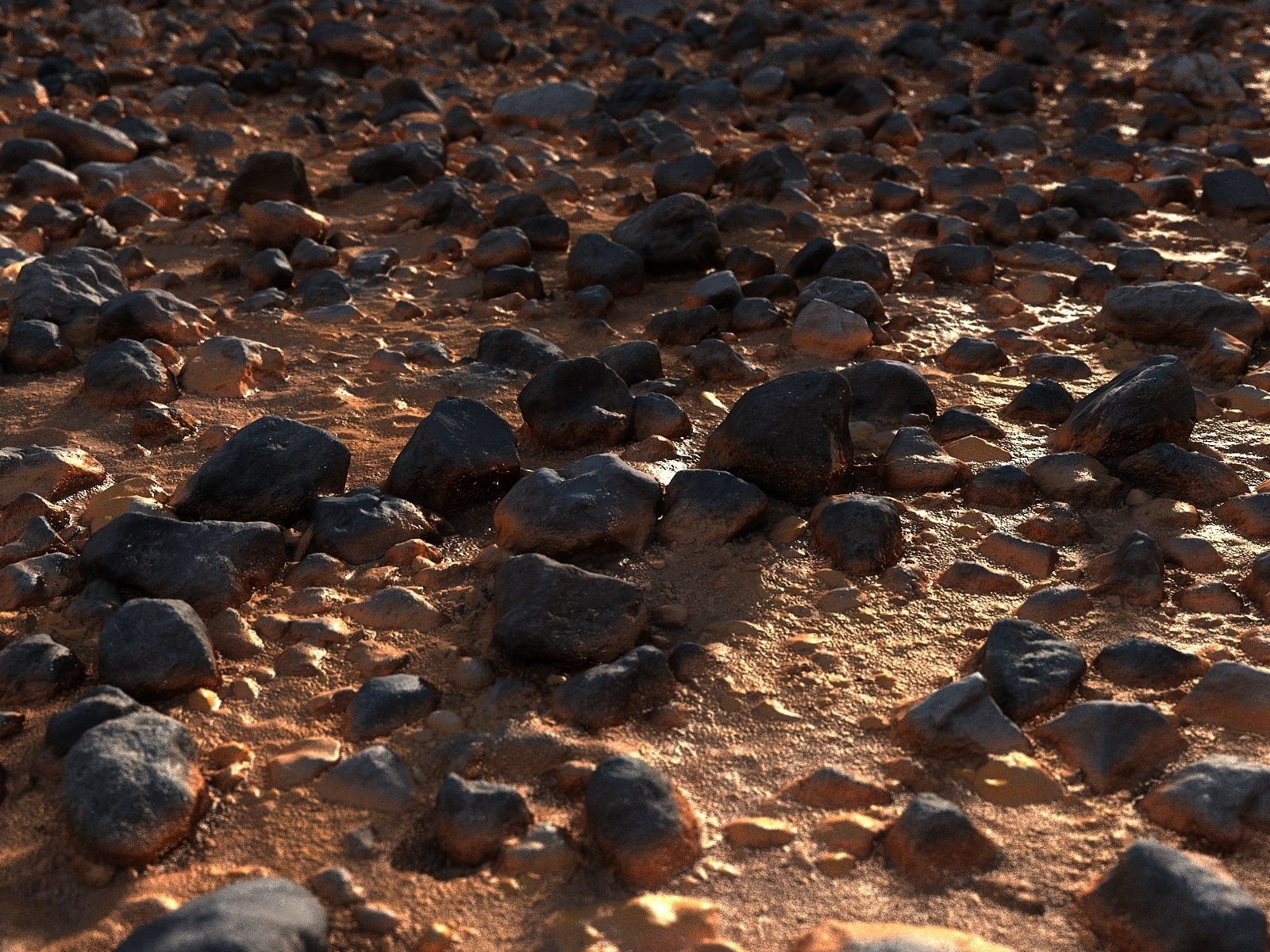 Desert stone mars Low-poly 3D model_3