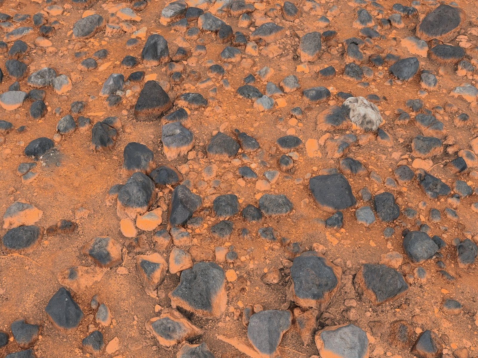 Desert stone mars Low-poly 3D model_5
