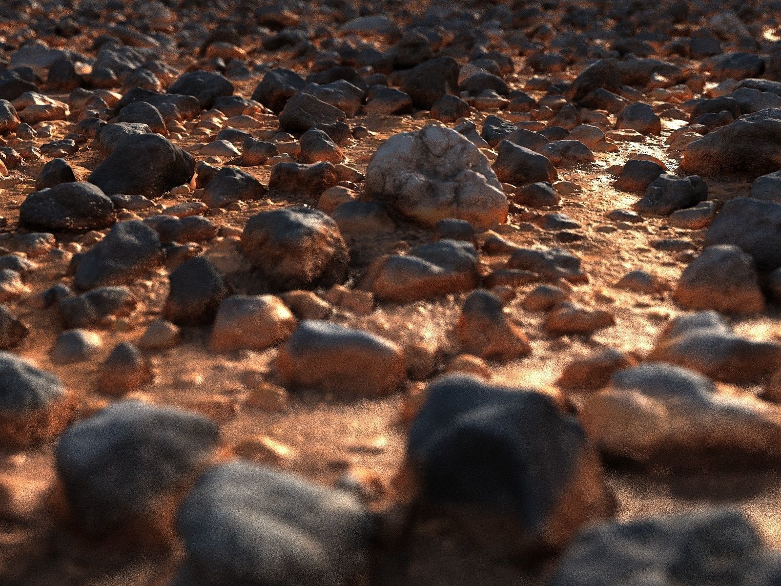 Desert stone mars Low-poly 3D model_1