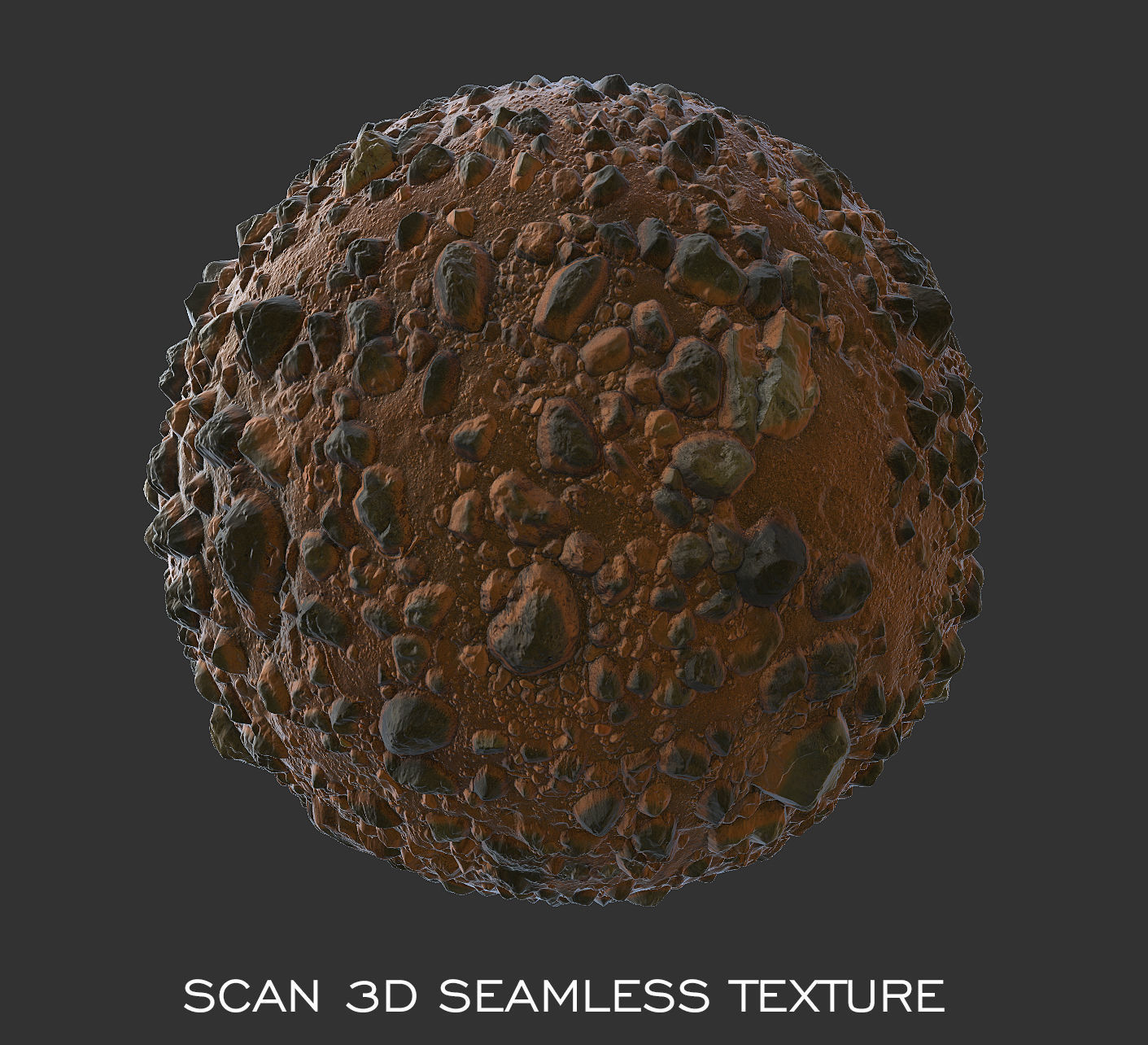Desert stone mars Low-poly 3D model_8