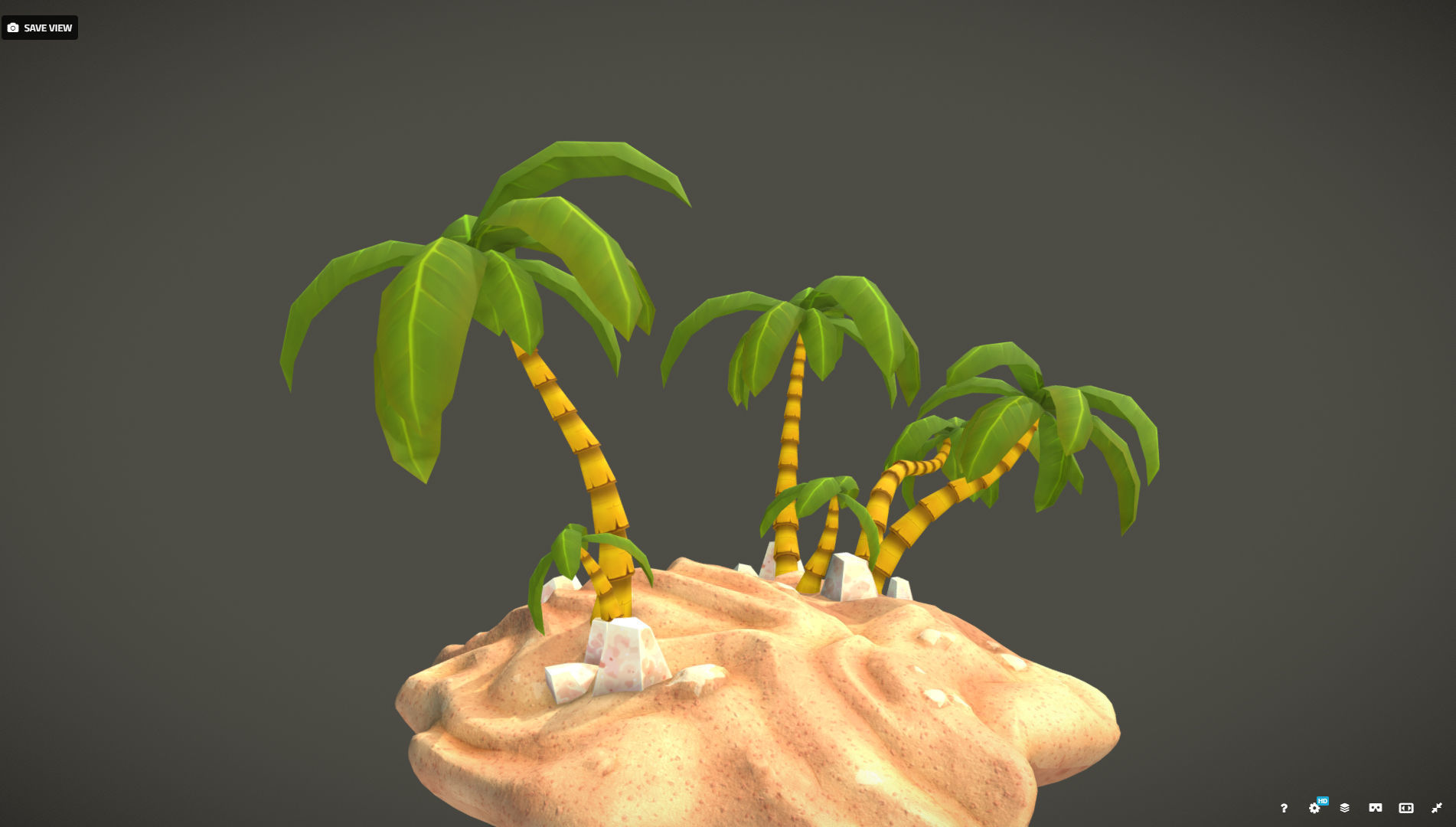 Sand Bitbot Low-poly 3D model_3