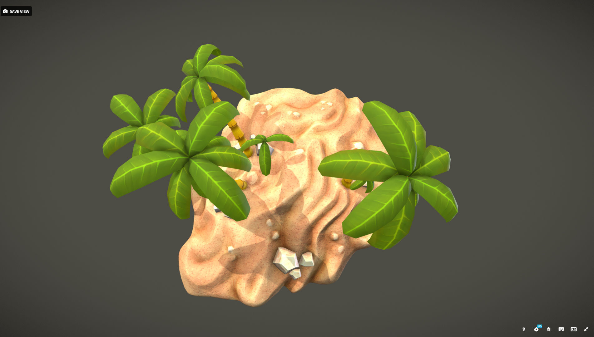 Sand Bitbot Low-poly 3D model_2