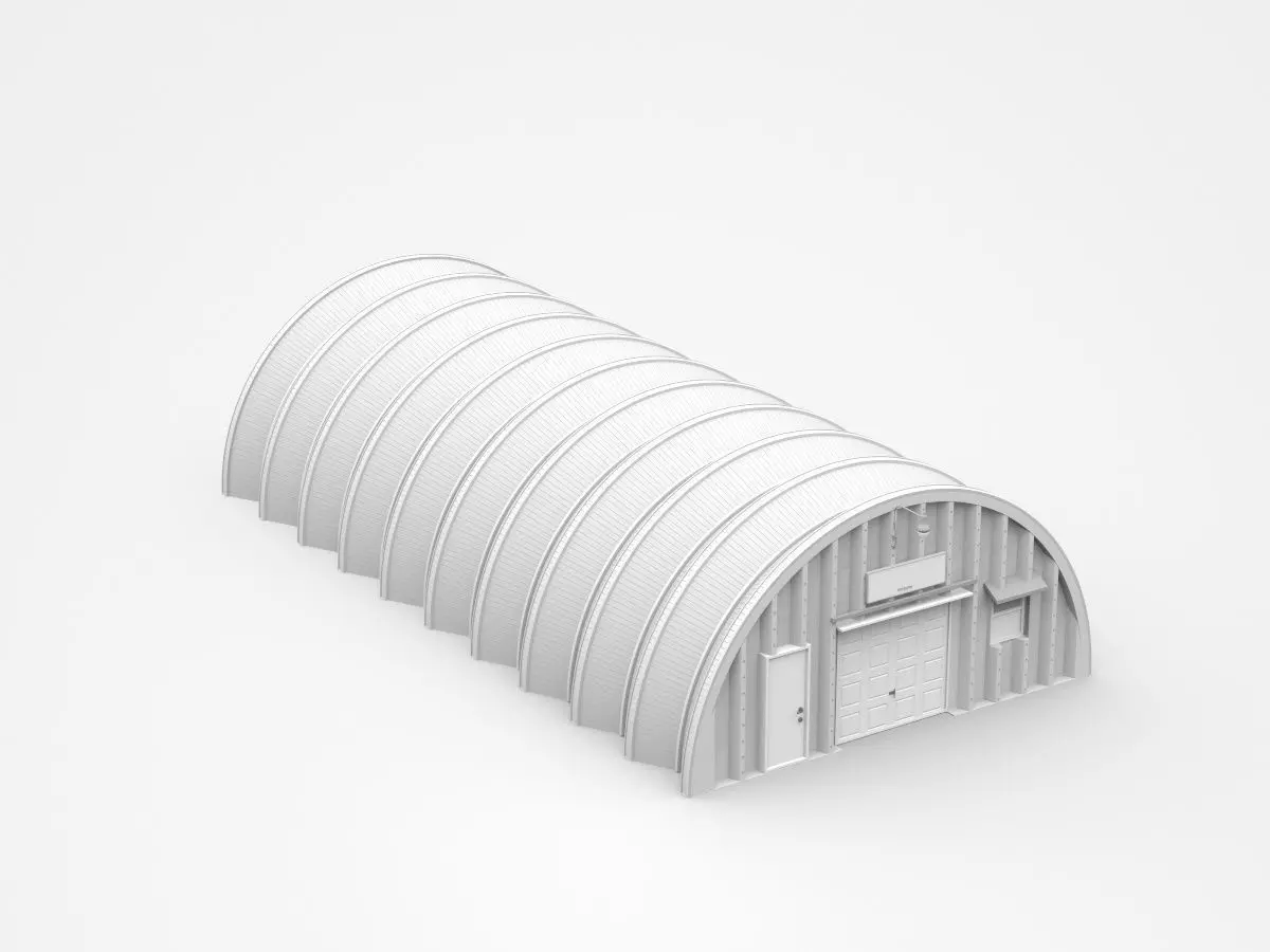 Long Circular Hangar 3D model_0