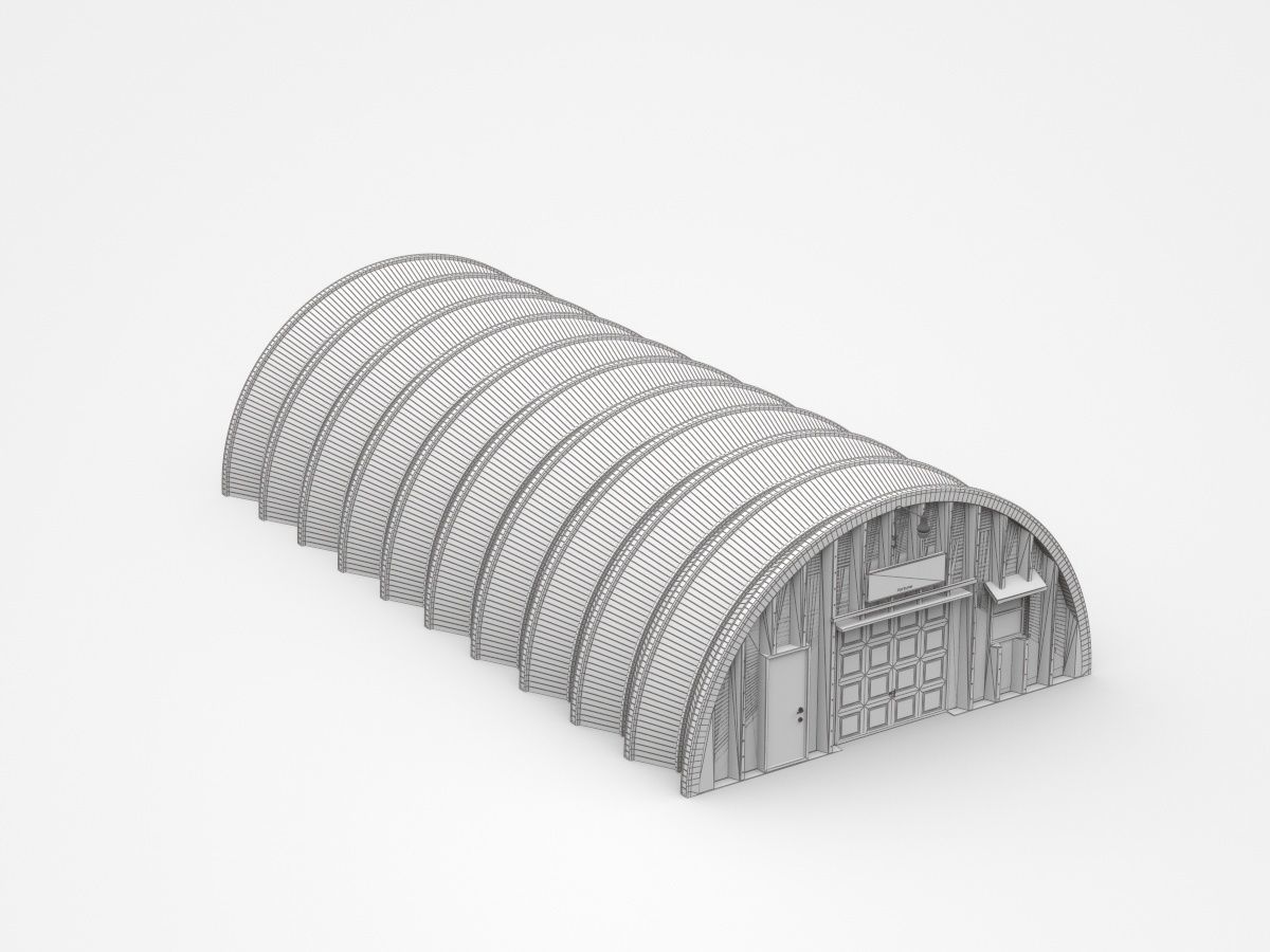 Long Circular Hangar 3D model_4