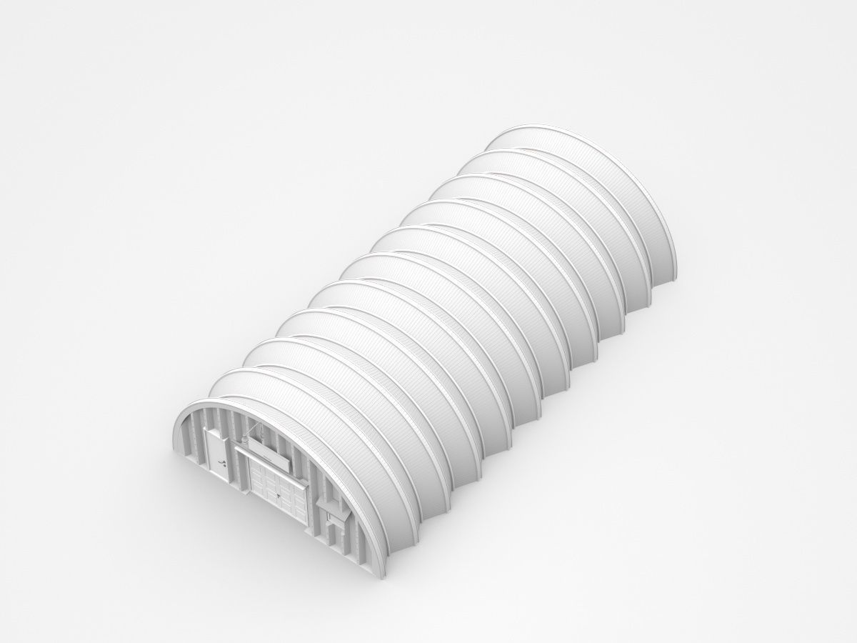 Long Circular Hangar 3D model_1