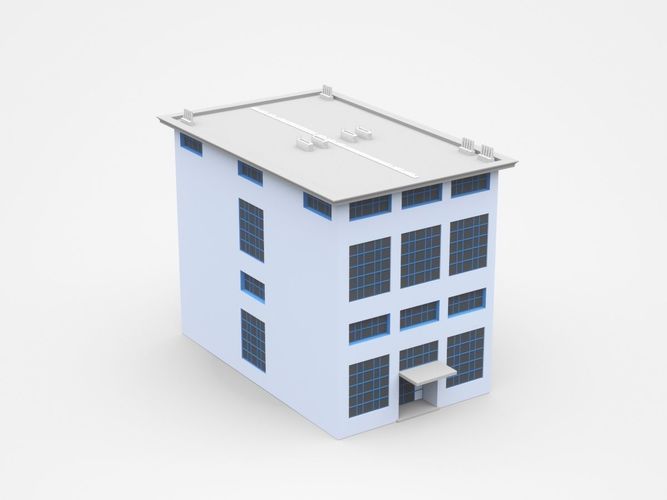 Semi-storey Industrial Building 3D model