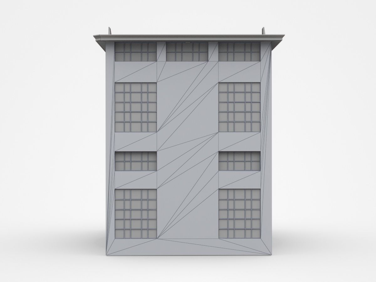 Semi-storey Industrial Building 3D model_5