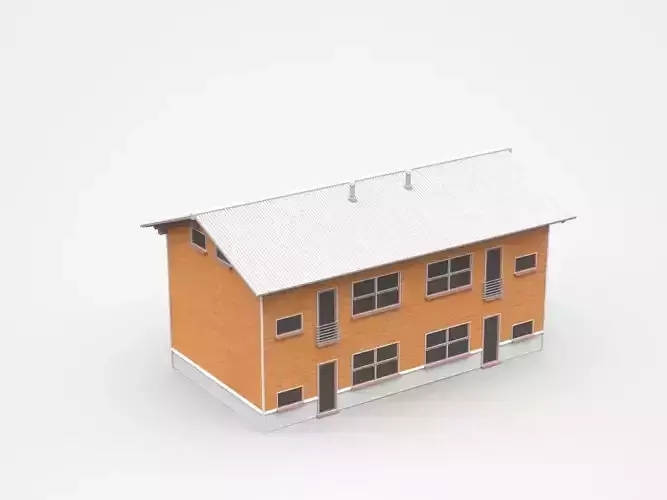 Two-storey House With Connected Stairs To Balcony