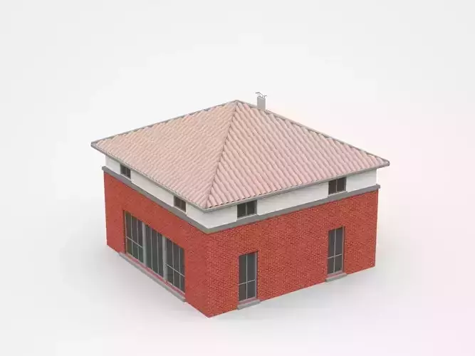 Two-storey Red Brickwall House
