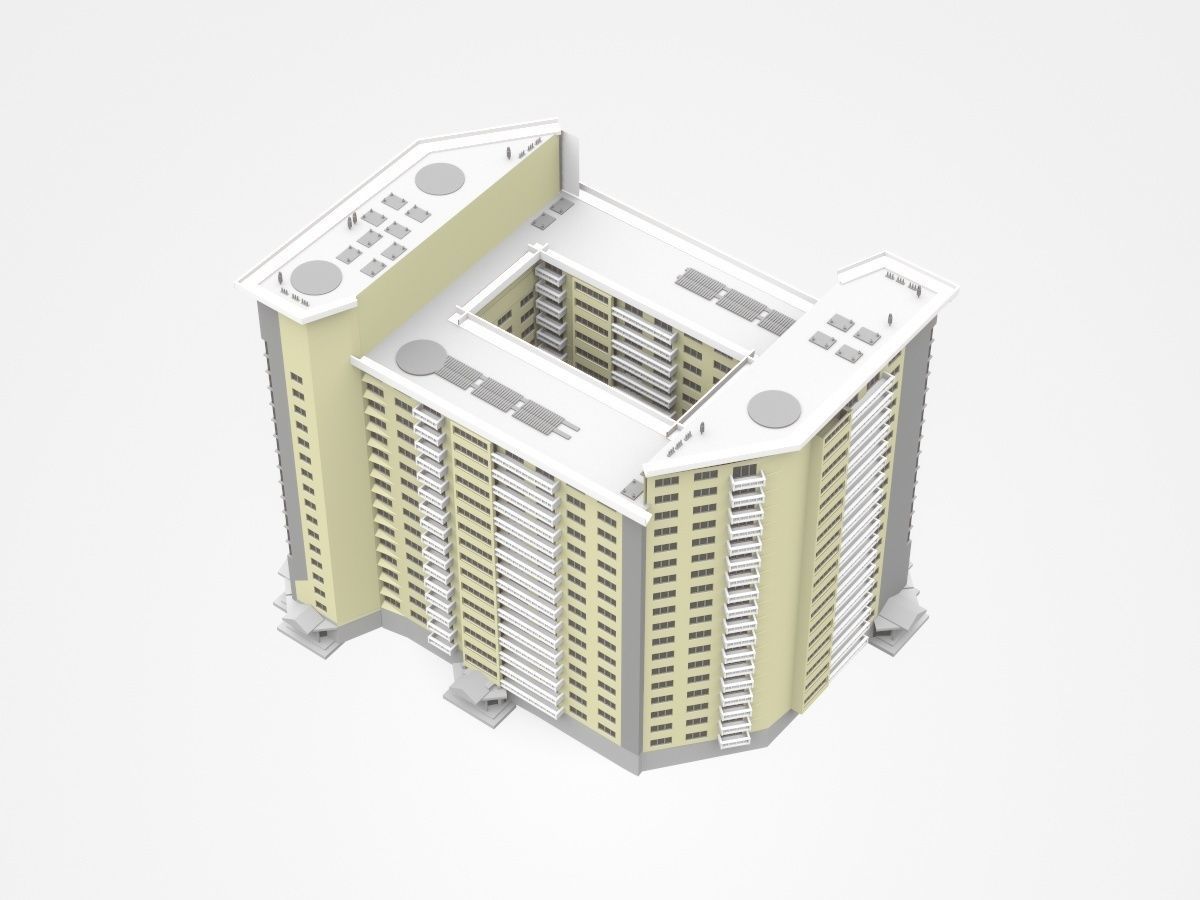 Huge Multi-storey Apartment 3D model_1