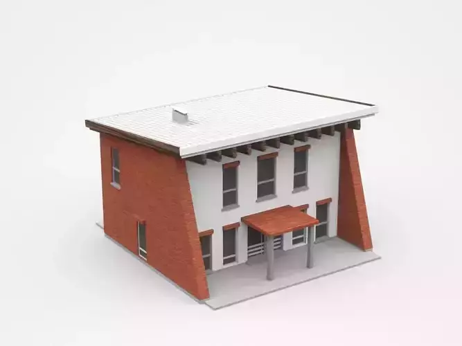 Two-storey Brickwall House With Porch