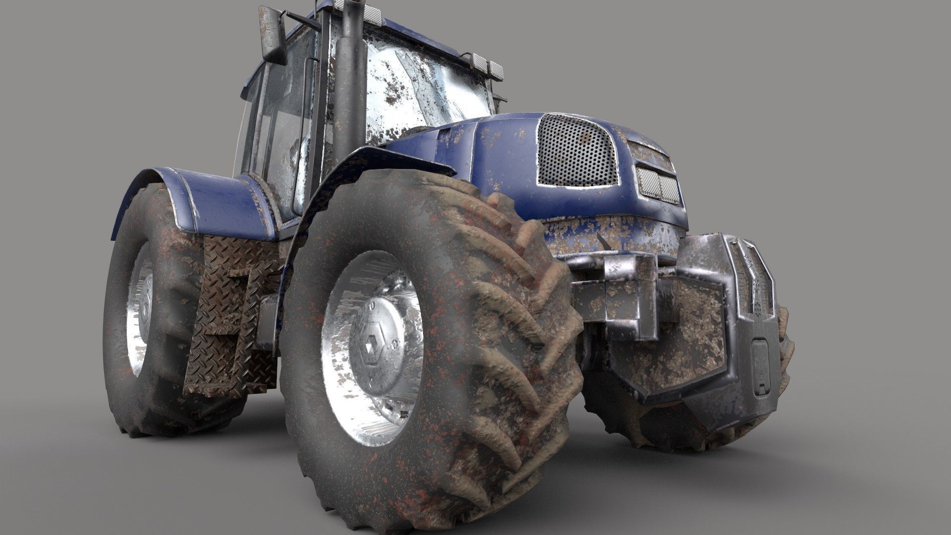 Dirty Tractor lowpoly Low-poly 3D model_2