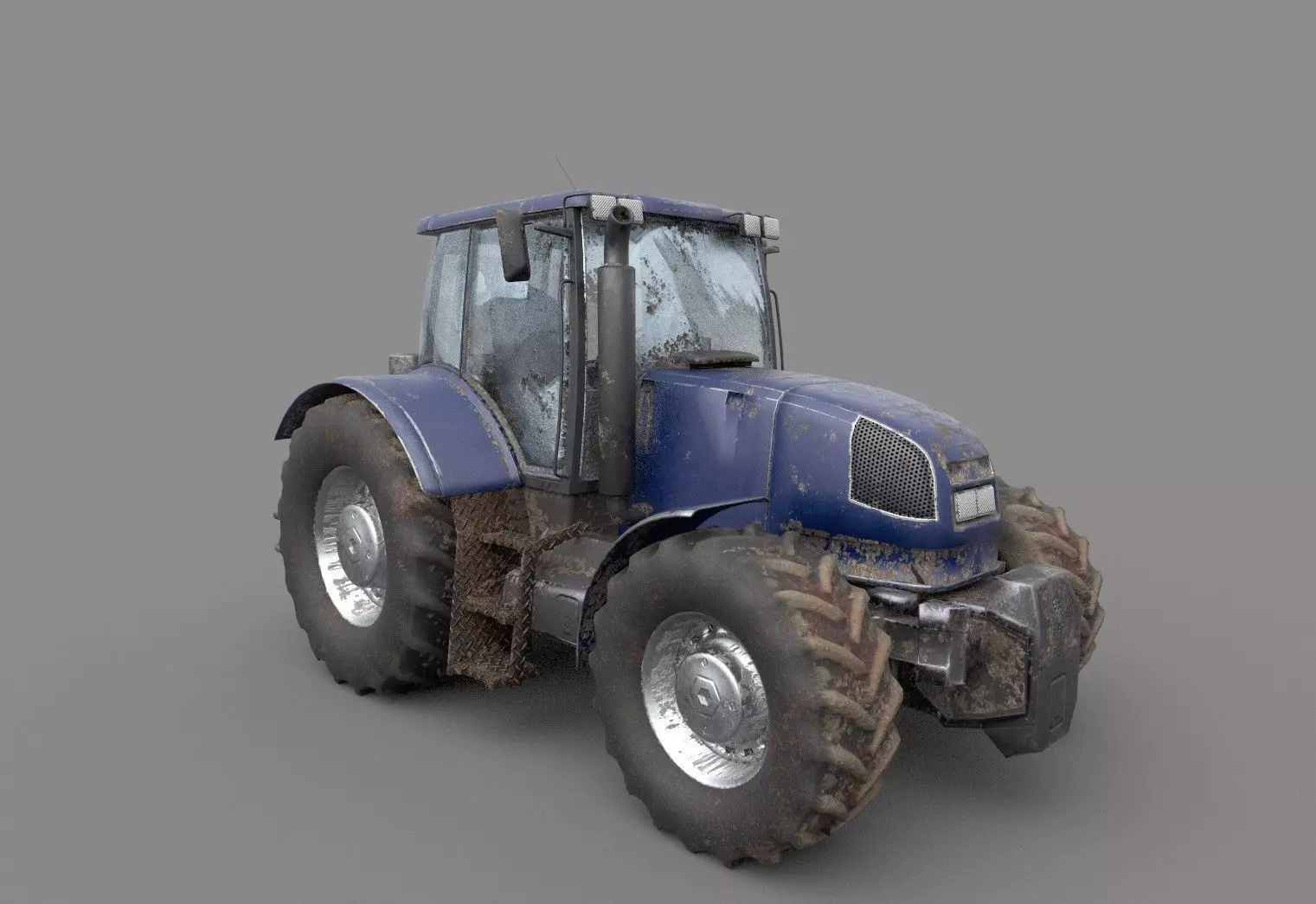 Dirty Tractor lowpoly Low-poly 3D model_0