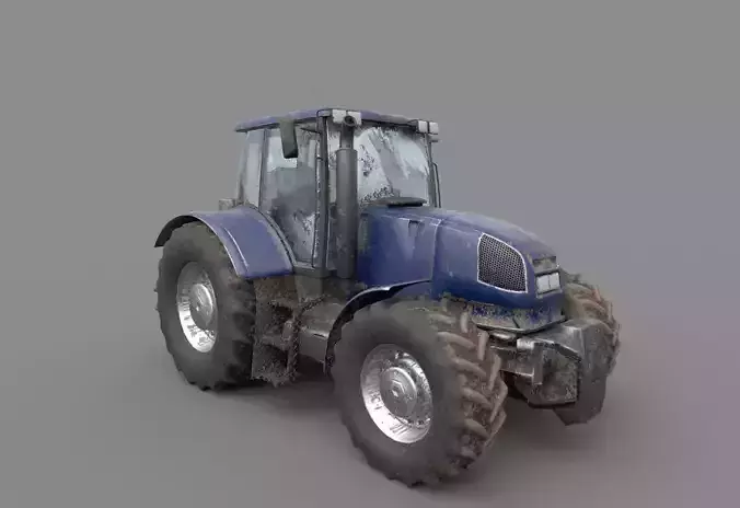 Dirty Tractor lowpoly Low-poly 3D model