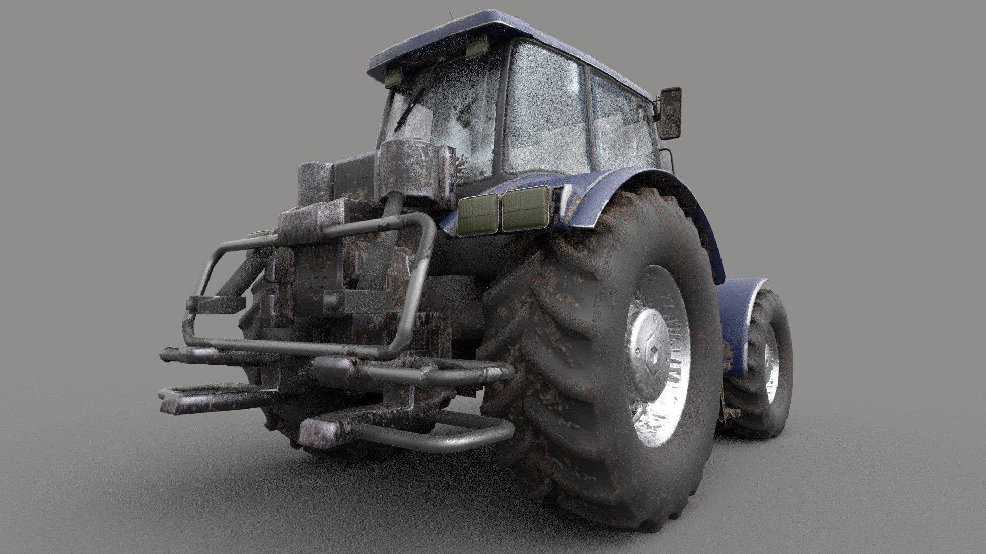 Dirty Tractor lowpoly Low-poly 3D model_3