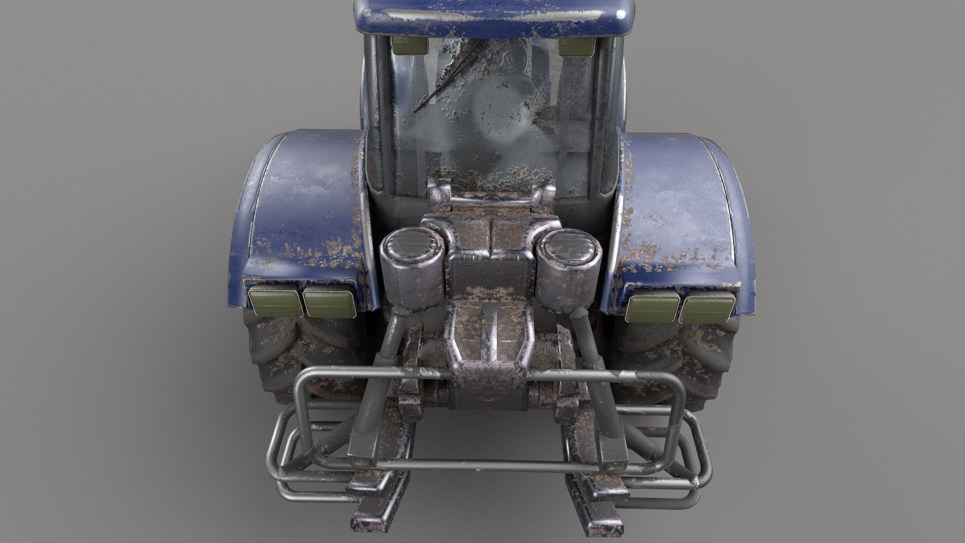 Dirty Tractor lowpoly Low-poly 3D model_4