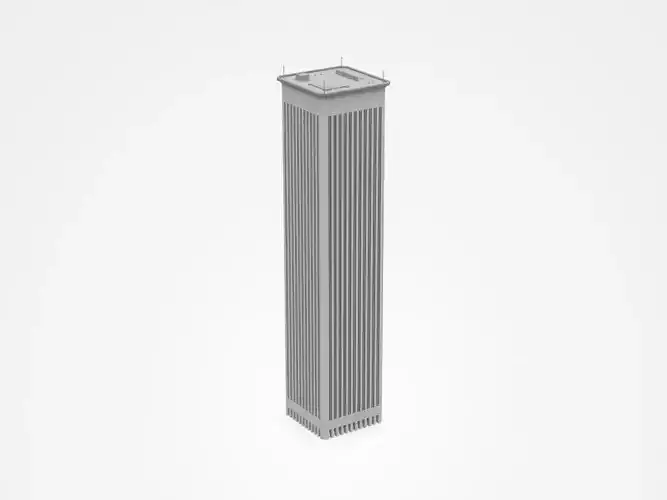 High Multi-storey Industrial Building 3D model