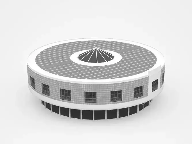 Huge Round Industrial Building 3D model