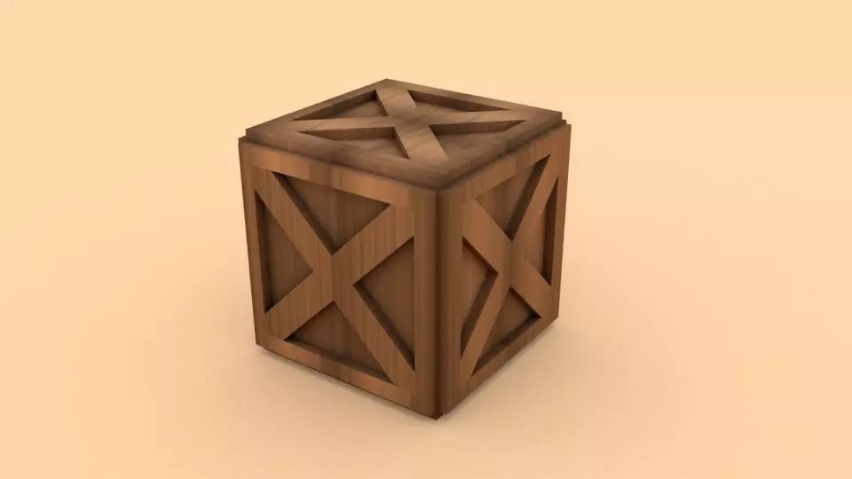 Lowpoly Wooden Box - Ed 1 Low-poly 3D model_0