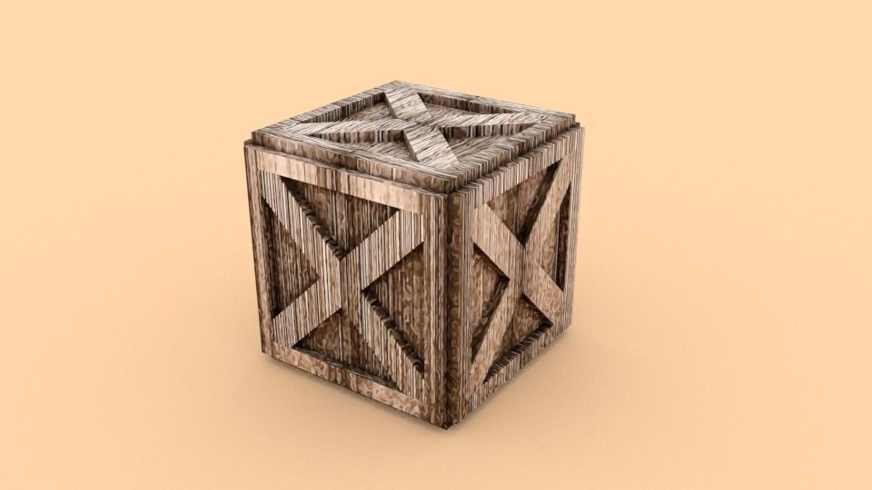 Lowpoly Wooden Box - Ed 1 Low-poly 3D model_2