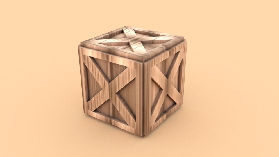 Lowpoly Wooden Box - Ed 1 Low-poly 3D model_3