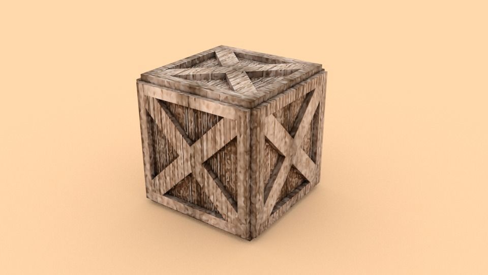 Lowpoly Wooden Box - Ed 1 Low-poly 3D model_1