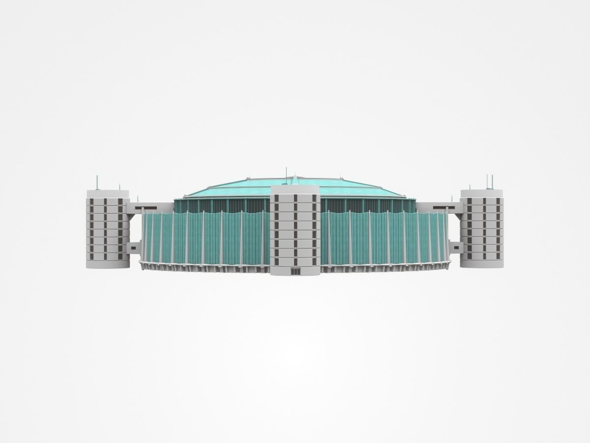 Huge Industrial Construction With Attached Buildings 3D model_2