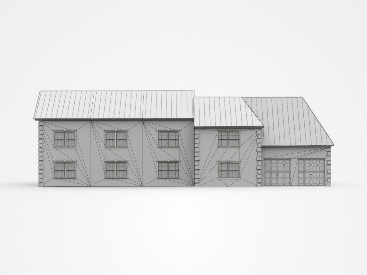 Large Two-storey House With Two Garages 3D model_5