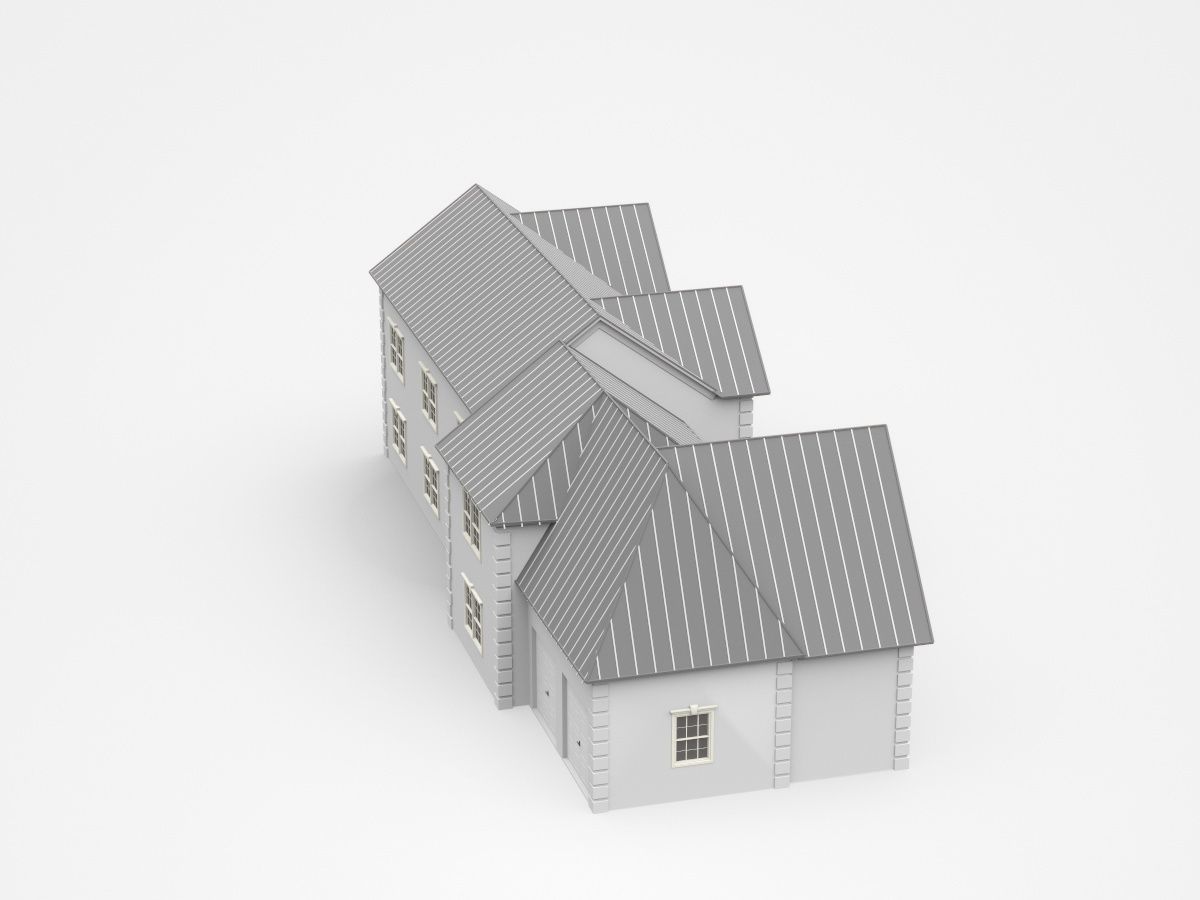 Large Two-storey House With Two Garages 3D model_3