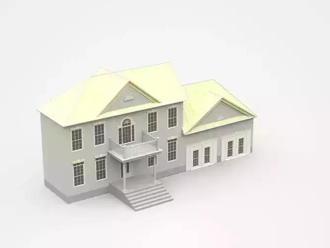 Classic Two-storey House With Porch And Balcony