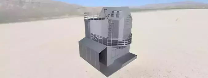 villa metal structure in desert Free low-poly 3D model