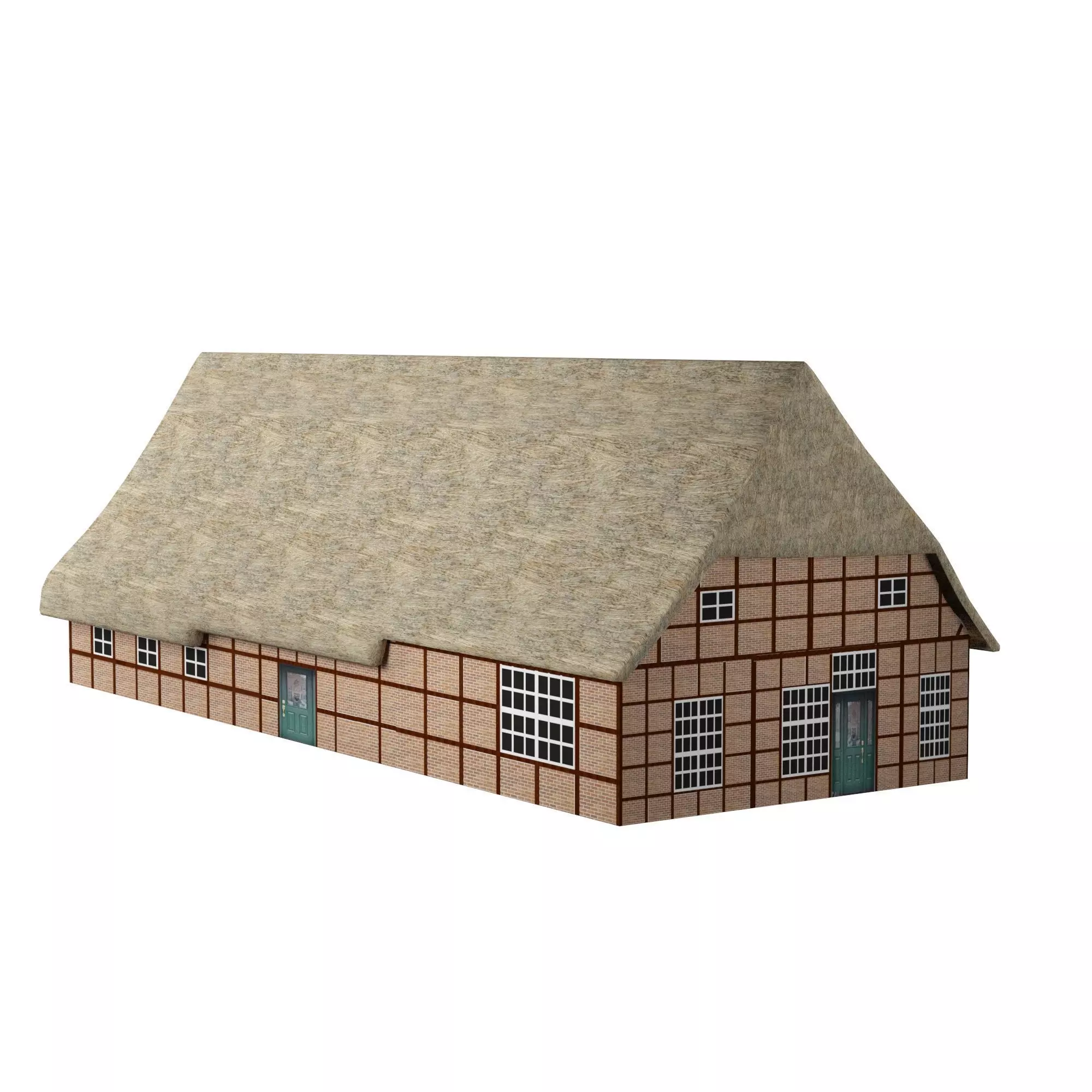 German House Low-poly 3D model_0