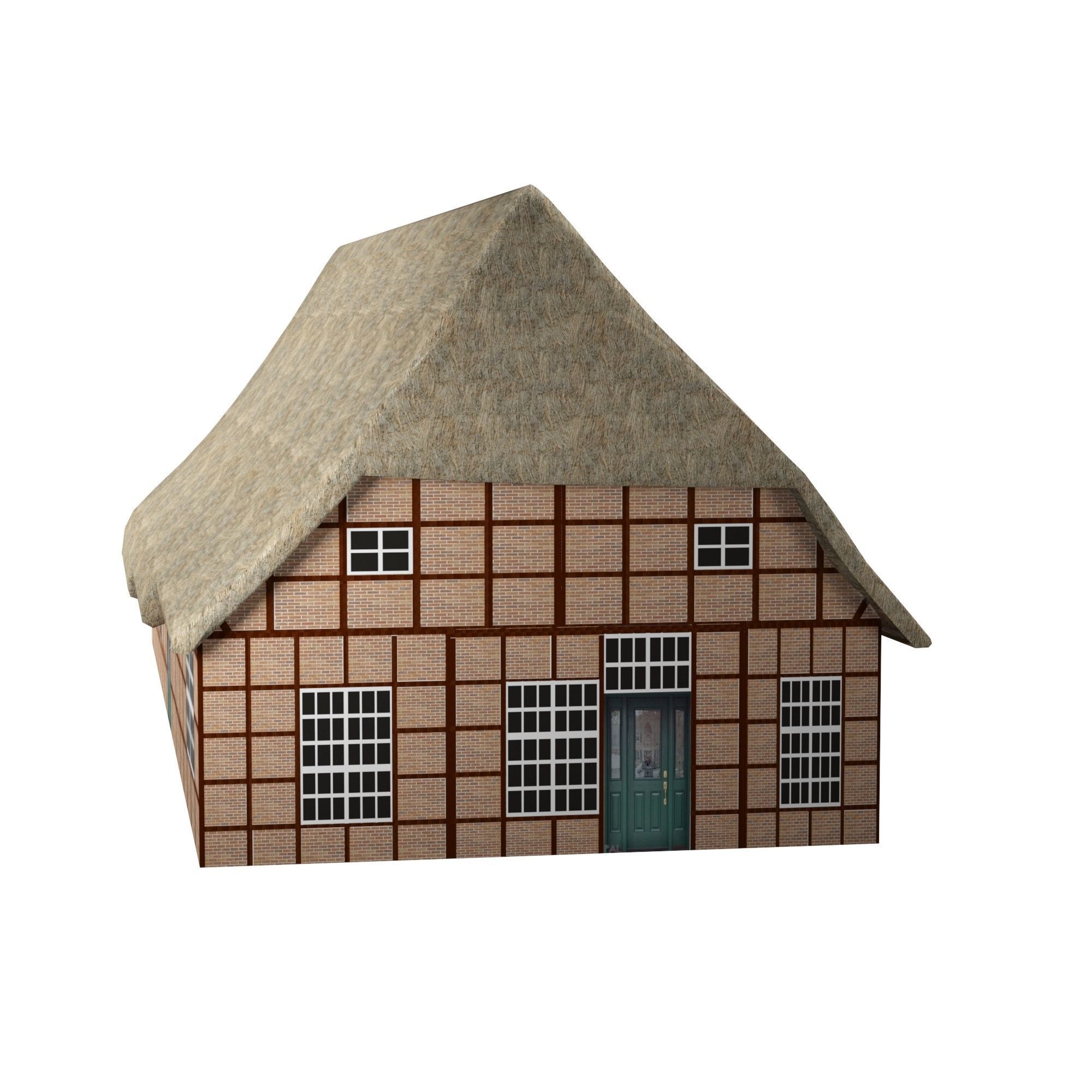 German House Low-poly 3D model_2