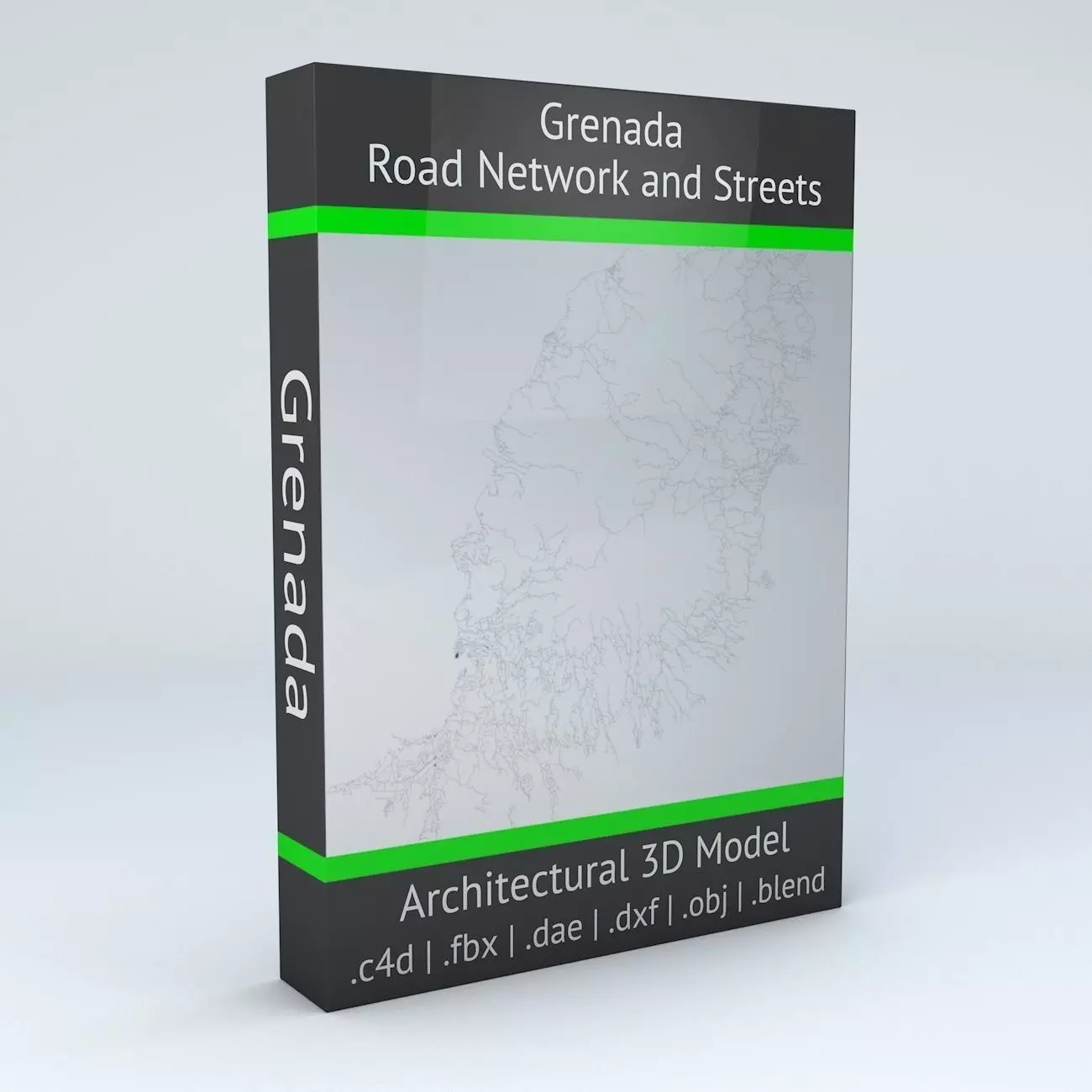 Grenada Road Network and Streets 3D model_0