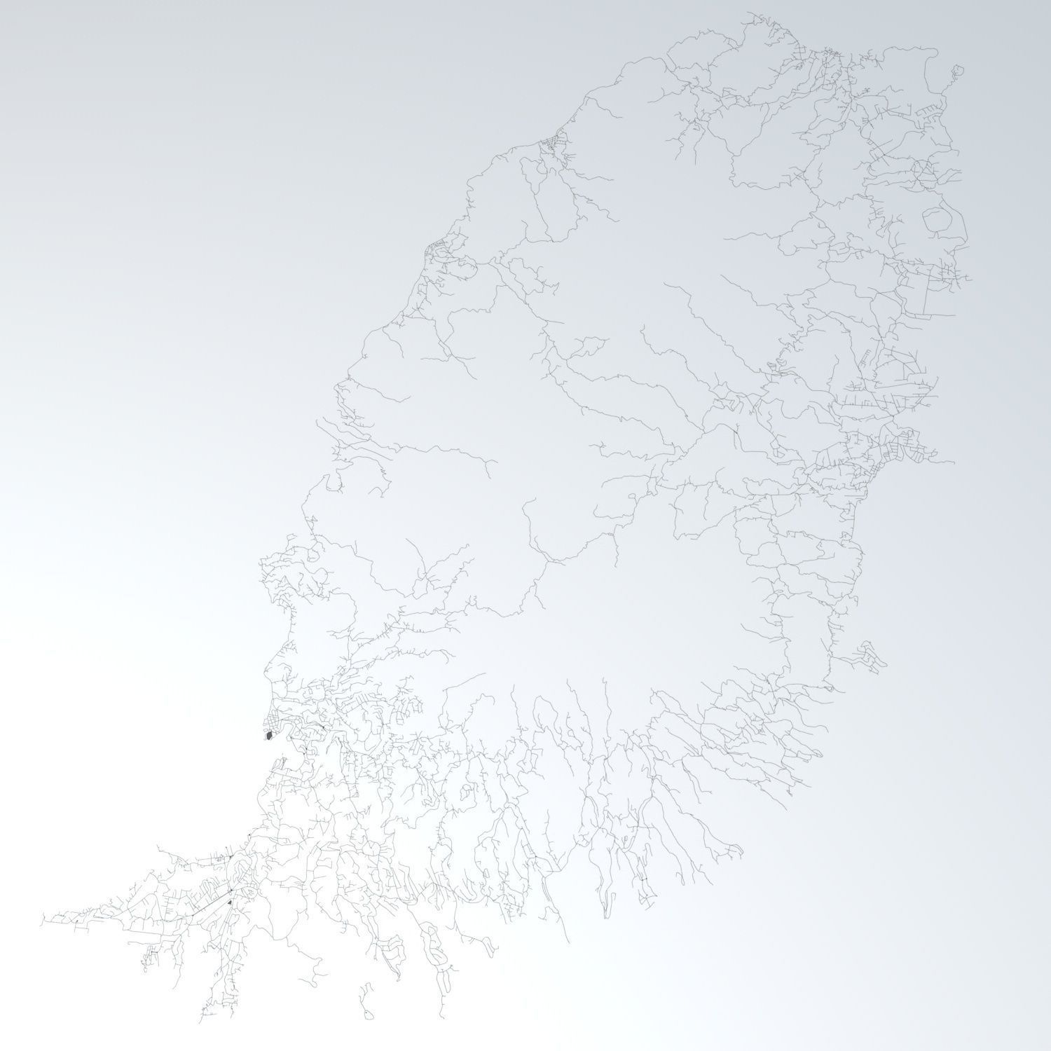 Grenada Road Network and Streets 3D model_1
