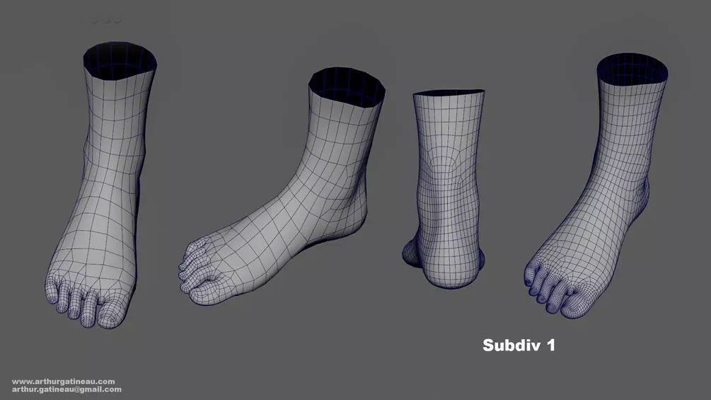 Head Hand  Foot basemesh sample pack Free low-poly 3D model_0