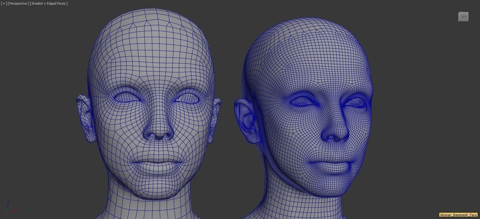 Female Basemesh Low-poly 3D model_2