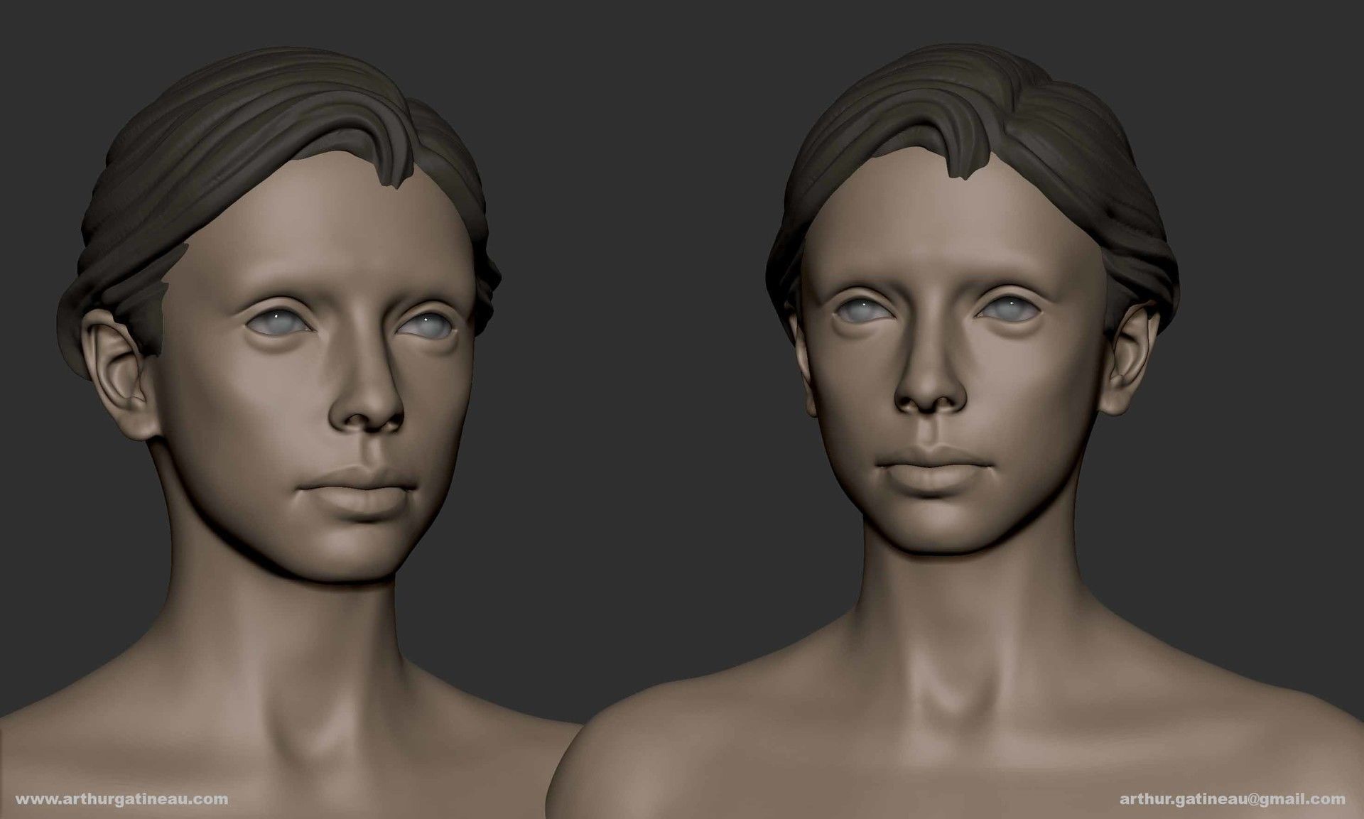Female Basemesh Low-poly 3D model_1