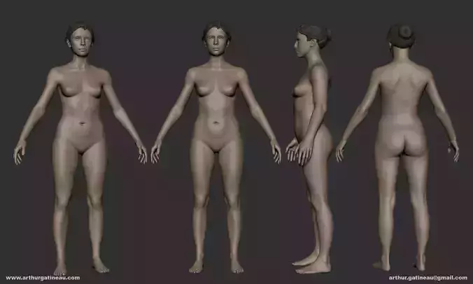 Female Basemesh Low-poly 3D model
