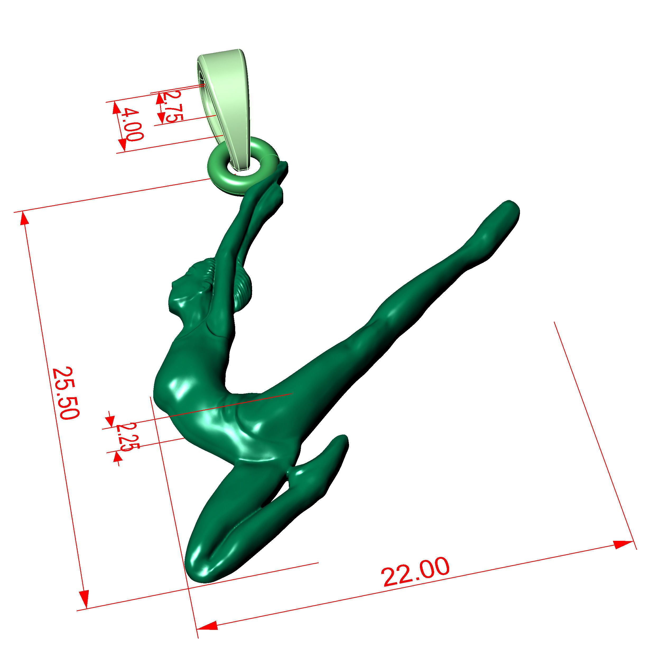  pendant ballerina 3D print model_5