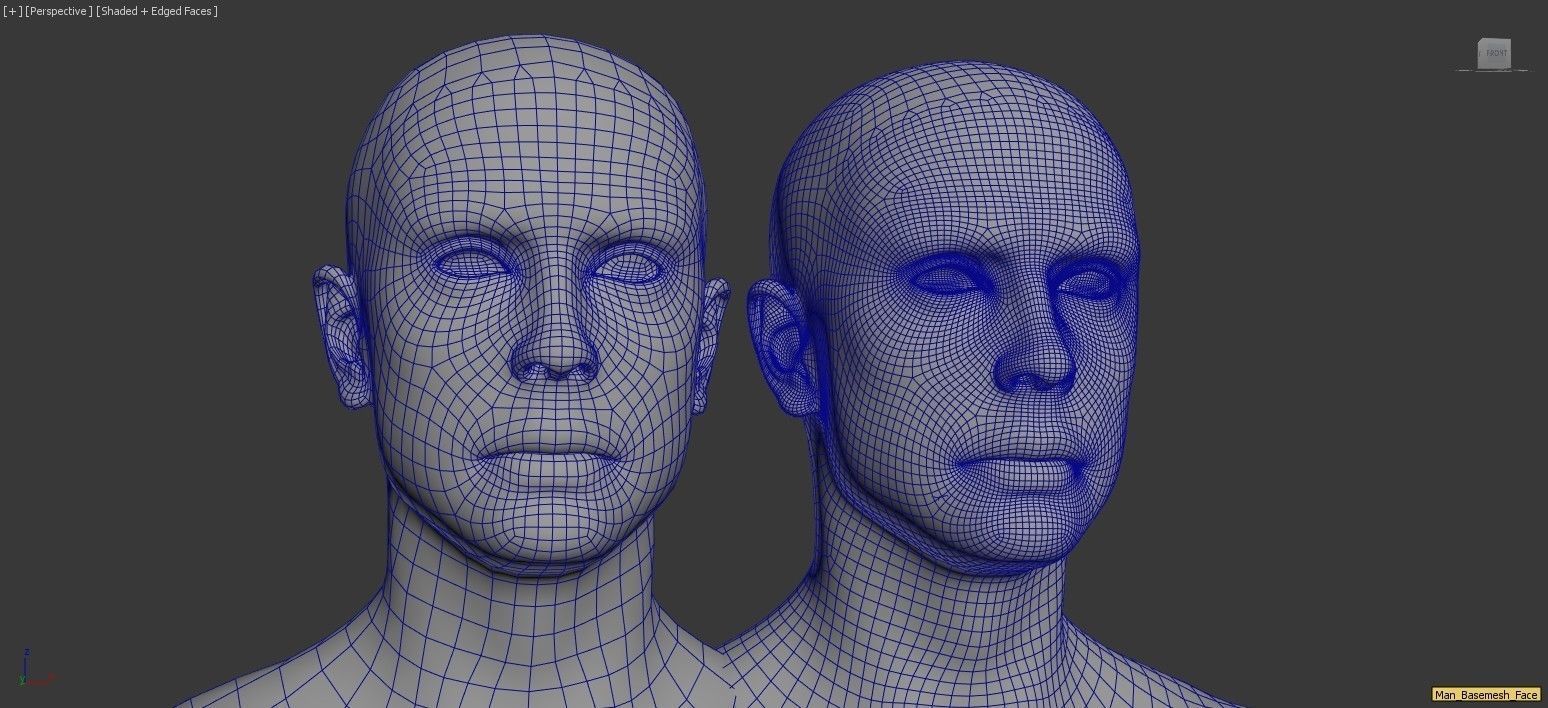 Male Basemesh Low-poly 3D model_2