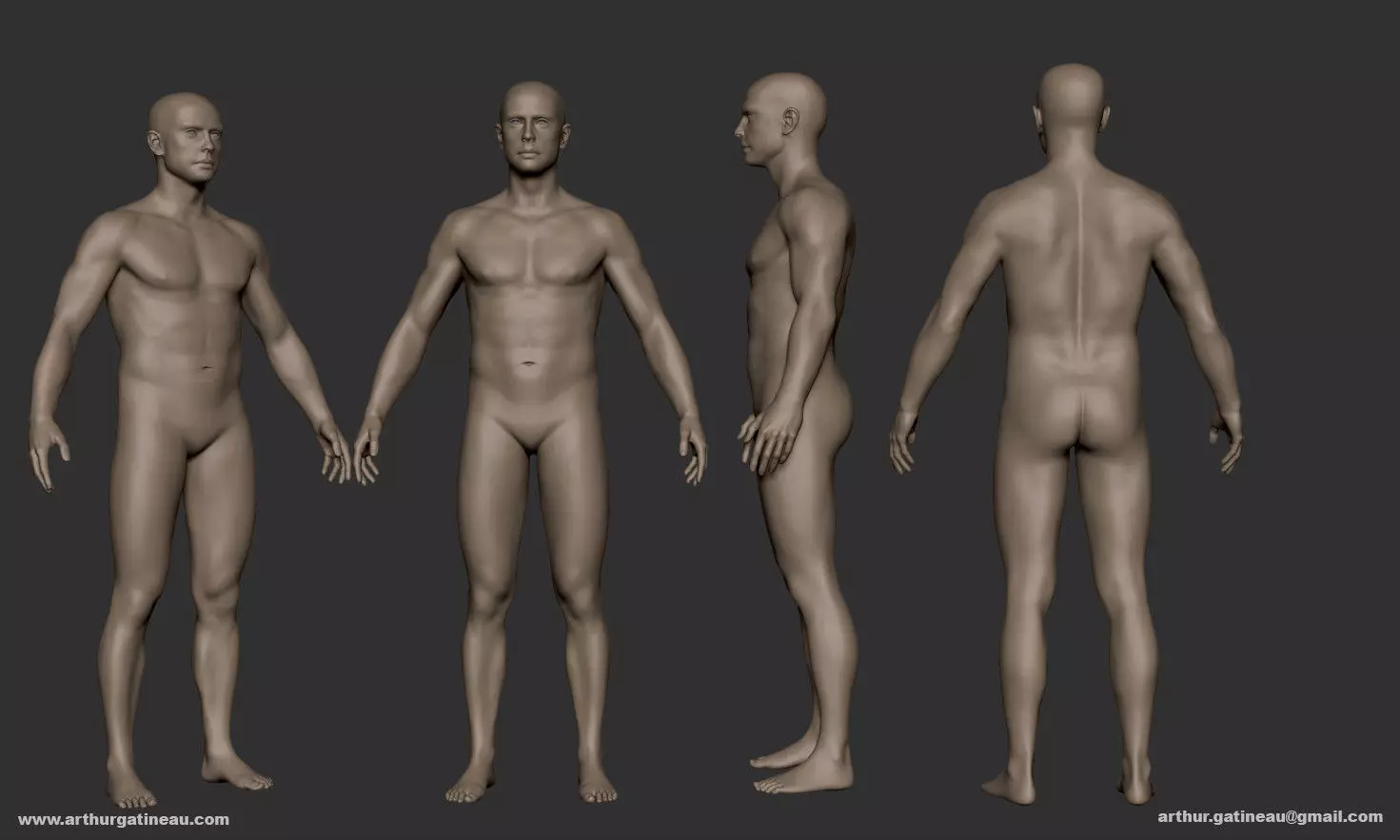 Male Basemesh Low-poly 3D model_0